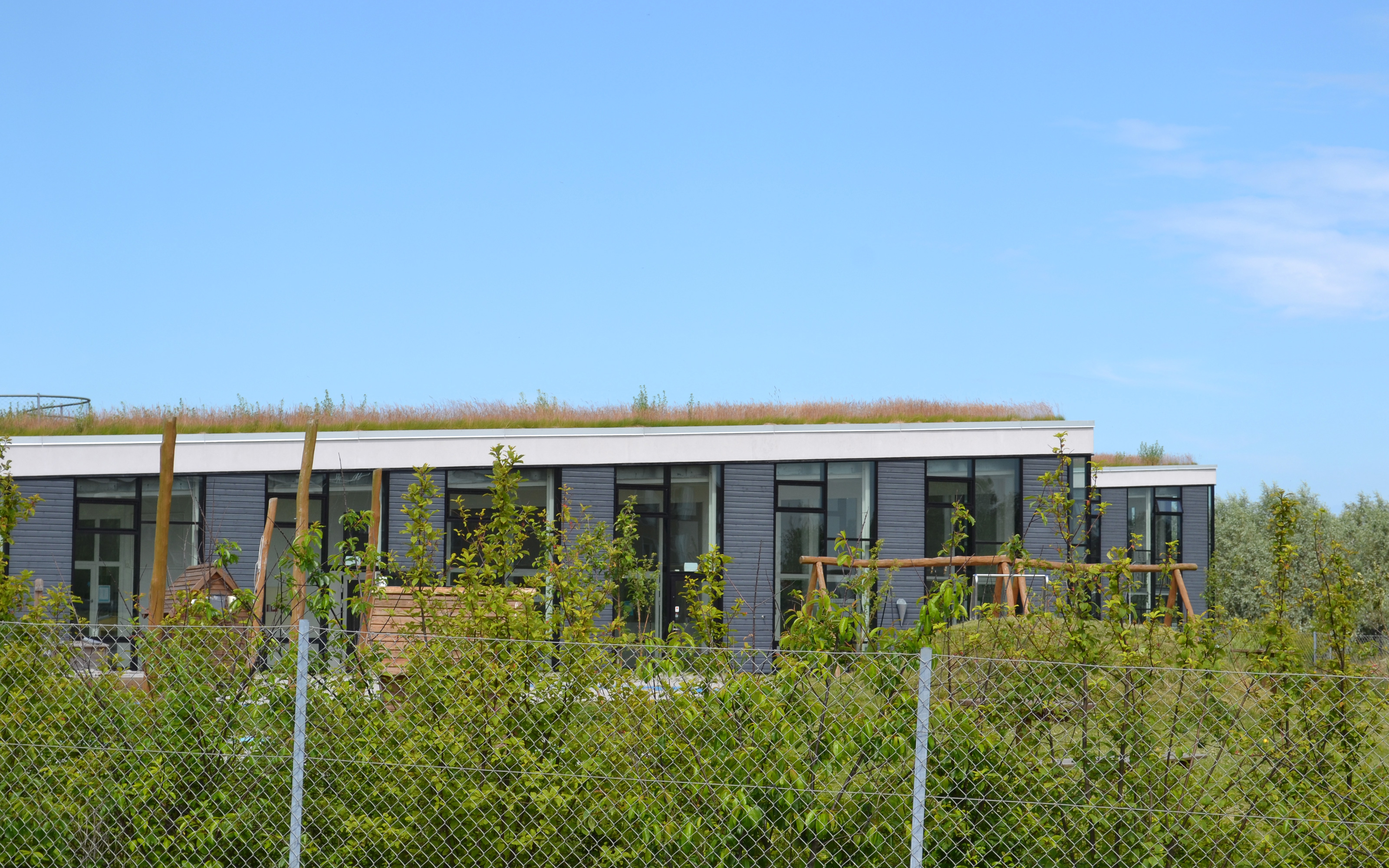 Building with green roof